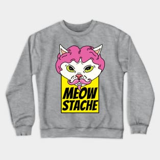 Cat with wig, hairless cat with wig, cat with a mustache Crewneck Sweatshirt